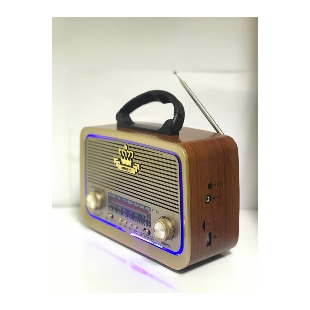 Shop-rt-301 Nostaljik Görünümlü Ahşap Bluetoothlu Mp3 Çalar Radyo Müzik Kutusu