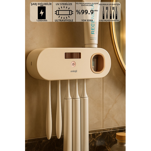 Mio Uv5f 1200mah Şarj Edilebilir Uv Sterilizatörü Diş Fırçası Sıkacağı Ve Tutucusu