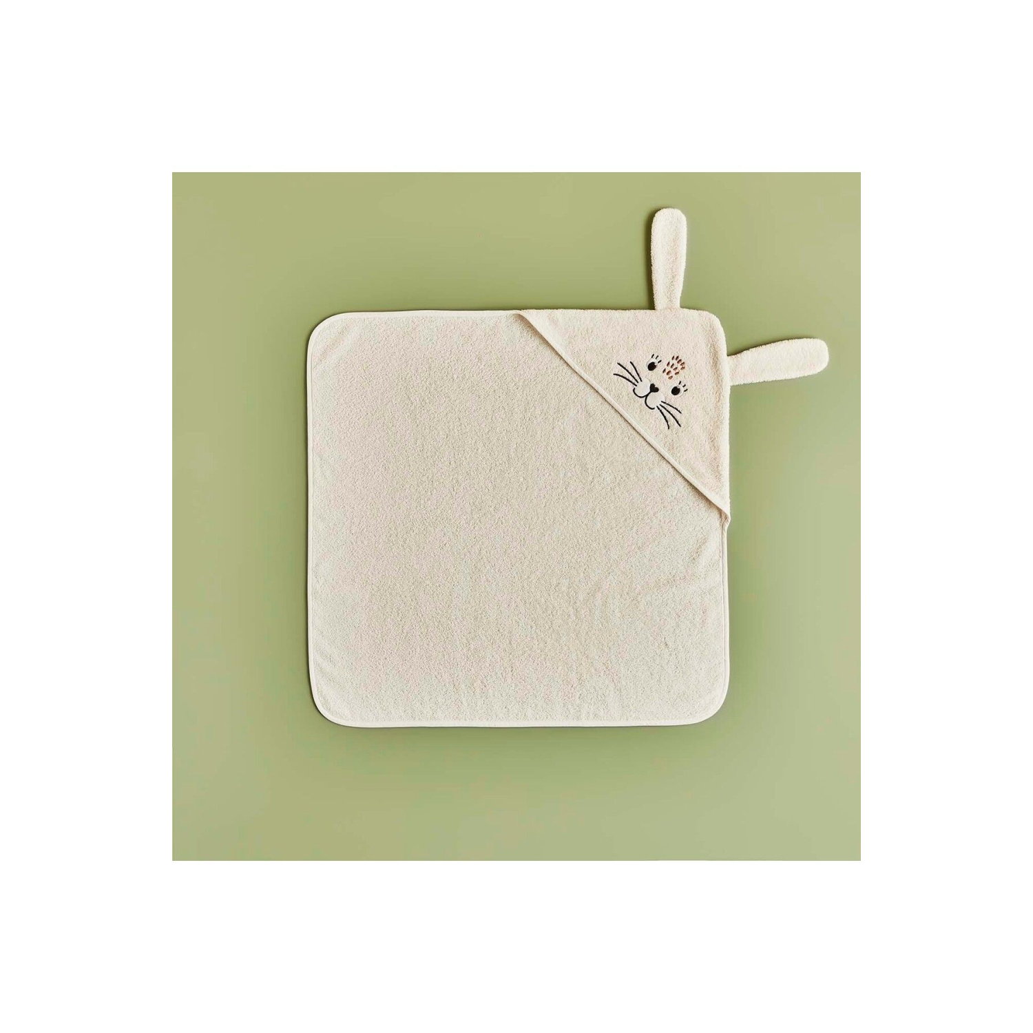 %100 Pamuk Rabbit Kundak Havlu Ekru (75X75 CM)