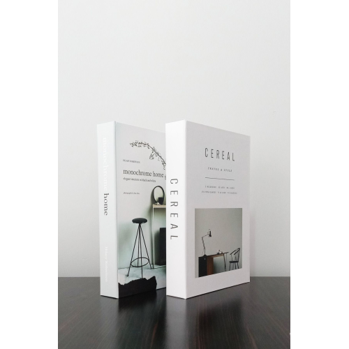 2'li Dekoratif Kitap Görünümlü Kutu Home & Beyaz Temalı