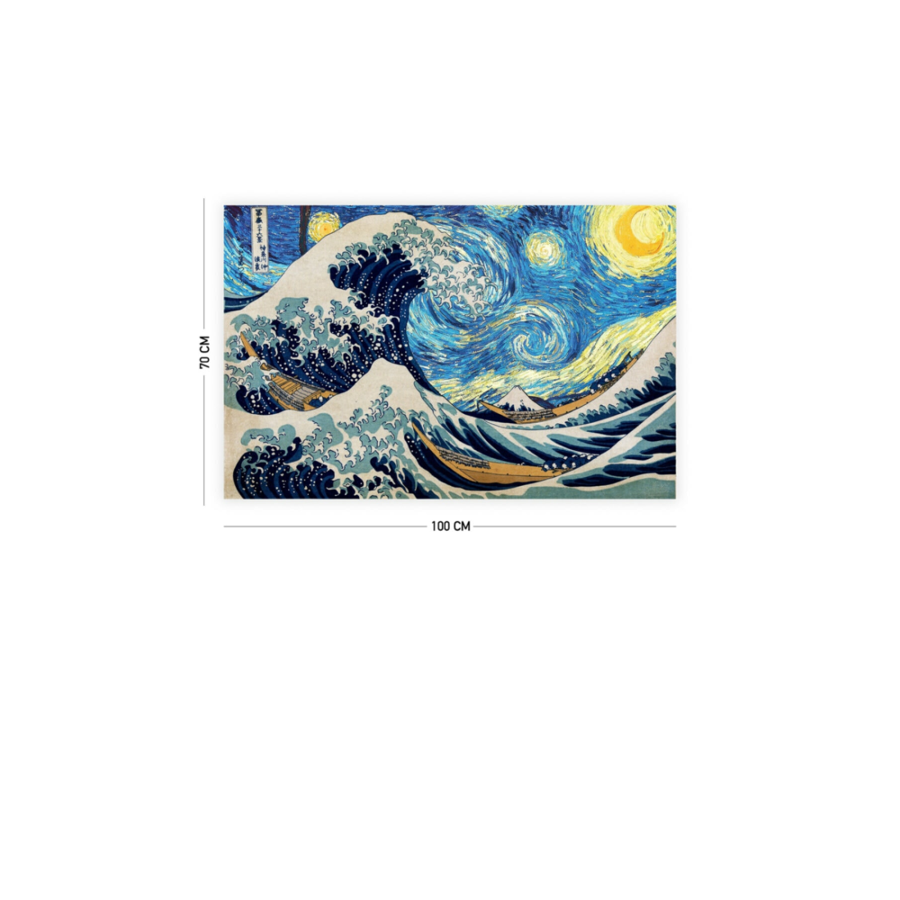 Büyük Dalga Ve Yıldızlı Gece Duvar Örtüsü Halısı 140 X 100 Cm-70x100 Cm