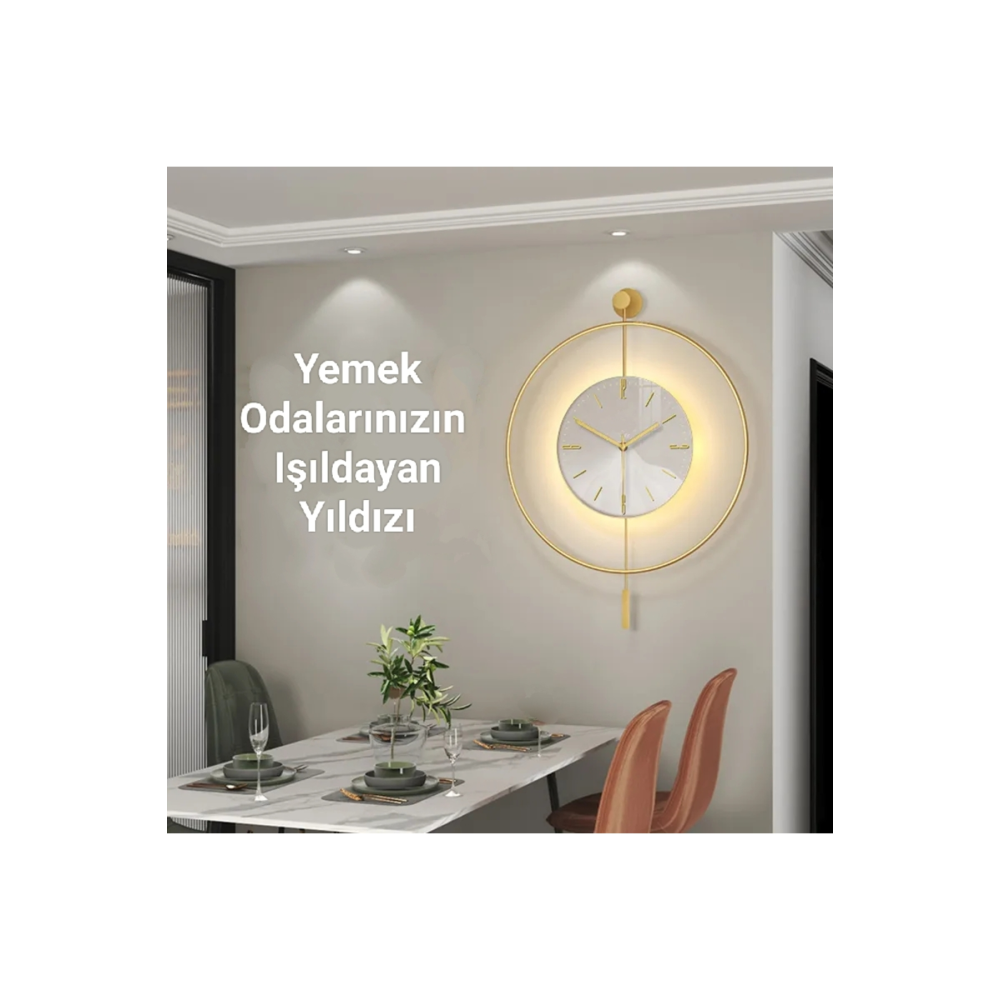 Timelless Kristal - Pilli Led (3adet Pil Ile Gelmektedir )- Duvar Saati 60 Çap , Metal Duvar Saati