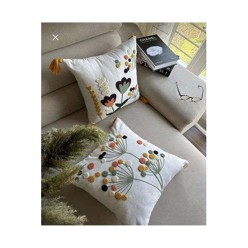 Bmyhome 2 Adet Punch Nakışlı Kırlent Kılıfı