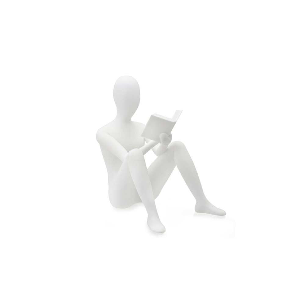 Tasarım Kitap Tutucu- Okuyan Adam Beyaz