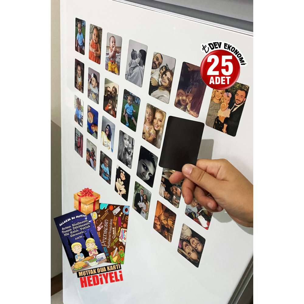 25 Adet Resimli Ve Fotoğraflı Kişiye Özel Magnet Buzdolabı Için (8X6 CM)