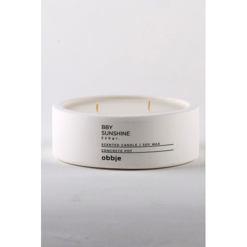 Odunsu Kokulu Mum, Beton Saksılı Dekoratif Mum