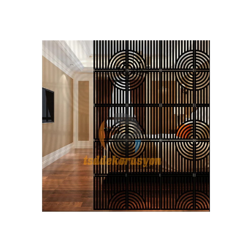 Tsd Dekorasyon Ahşap Oda Bölücü/seperatör/duvar Paneli Siyah01