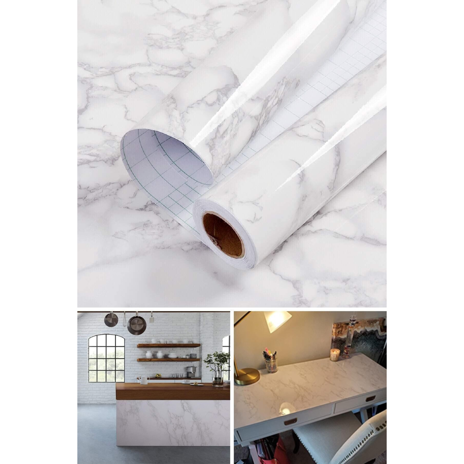 Kendinden Yapışkanlı Mermer Desenli Mutfak Banyo Tezgah Duvar Ve Masa Kaplama (60cmx100cm)