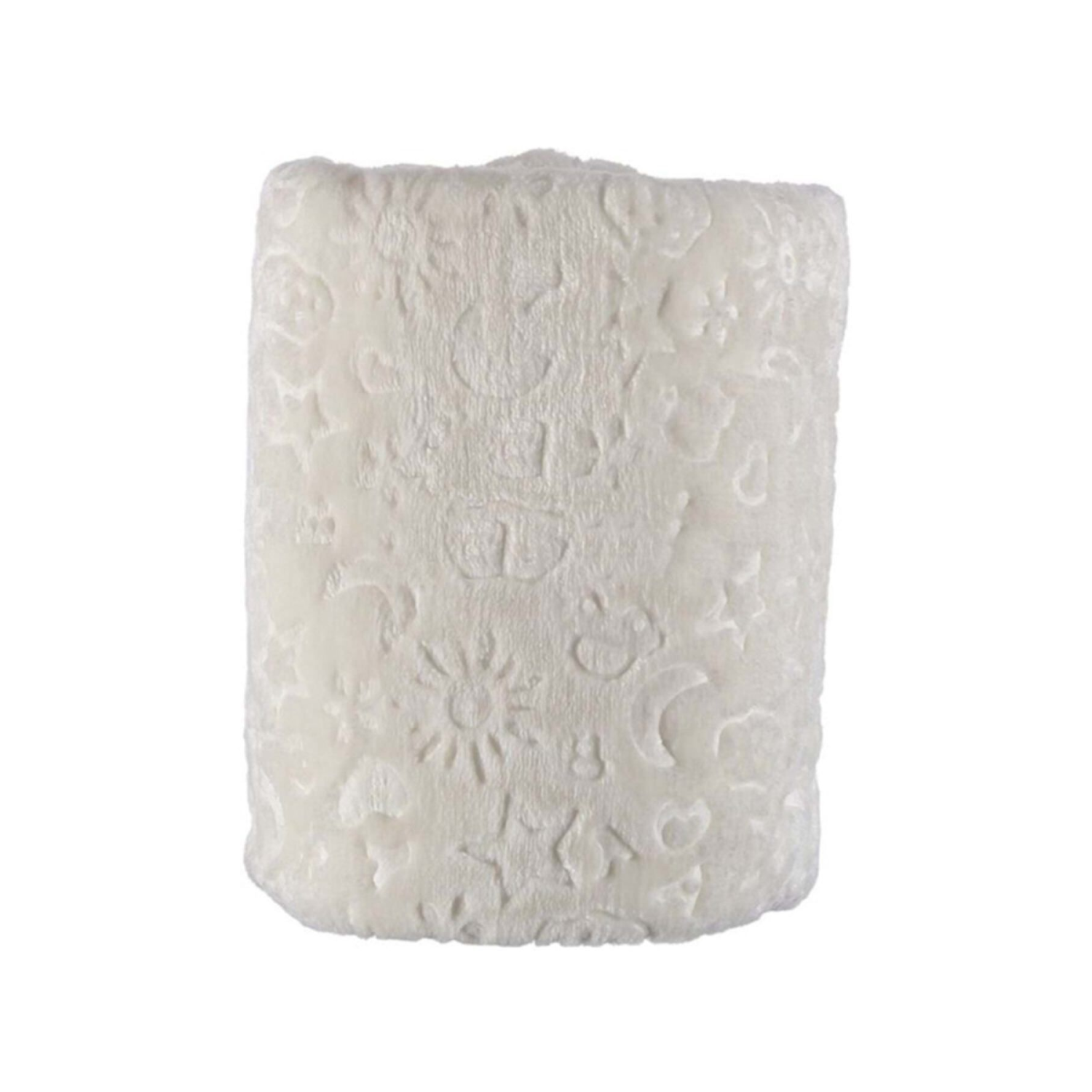 Kabartmalı Peluş Bebek Battaniyesi Ekru