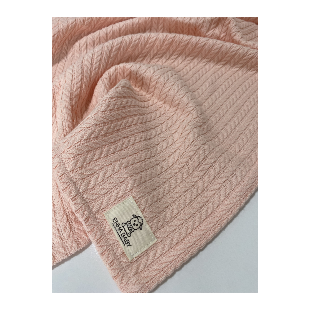 %100 Pamuk Örgü Pike 70x90 Cm -somon-ponponsuzdur.