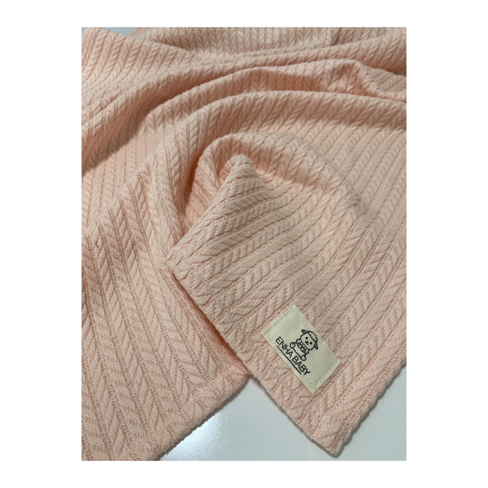 %100 Pamuk Örgü Pike 70x90 Cm -somon-ponponsuzdur.