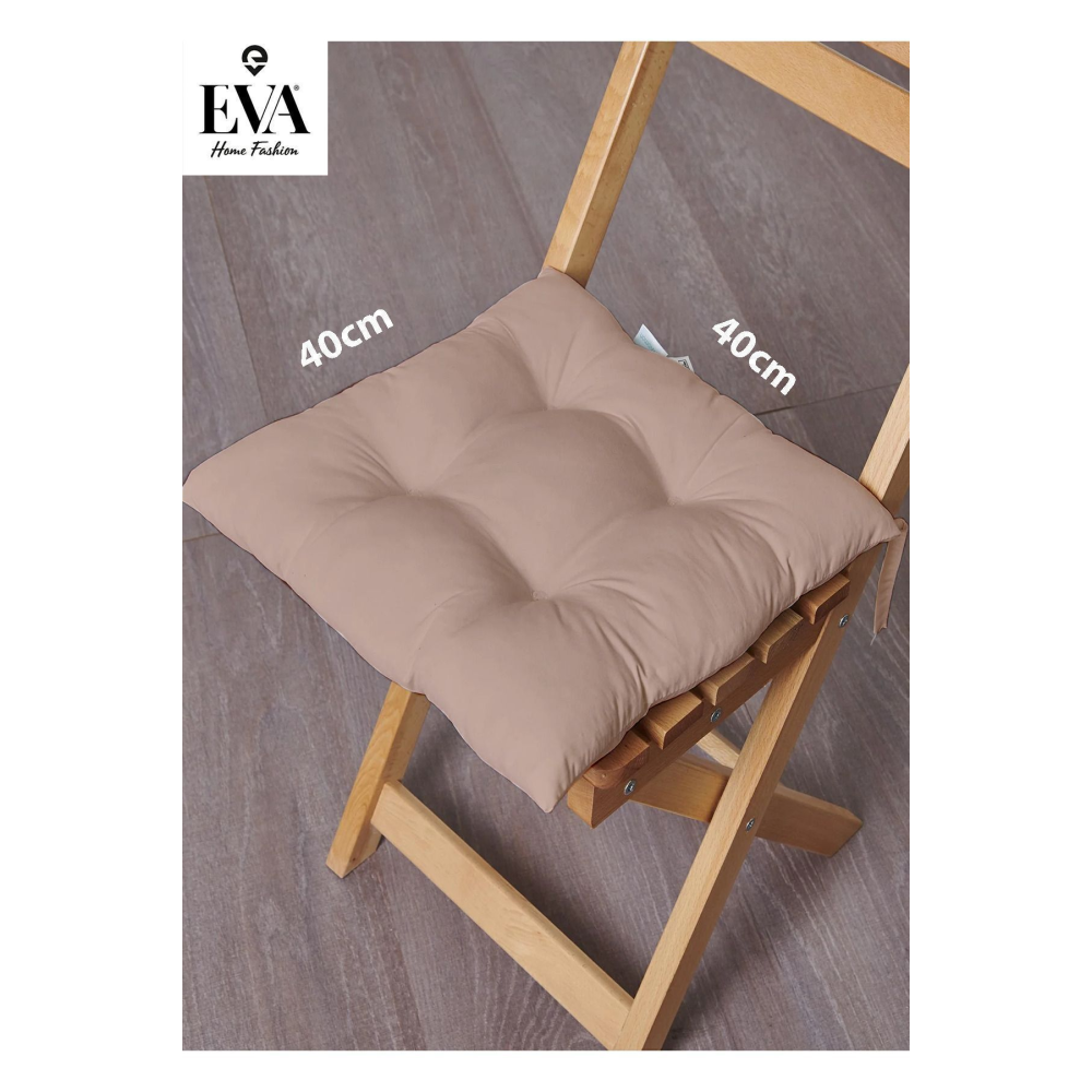 Kahve Renkli Özel Dikim Bağcıklı Pofuduk Sandalye, Koltuk, Tabure Minderi 40x40 Cm