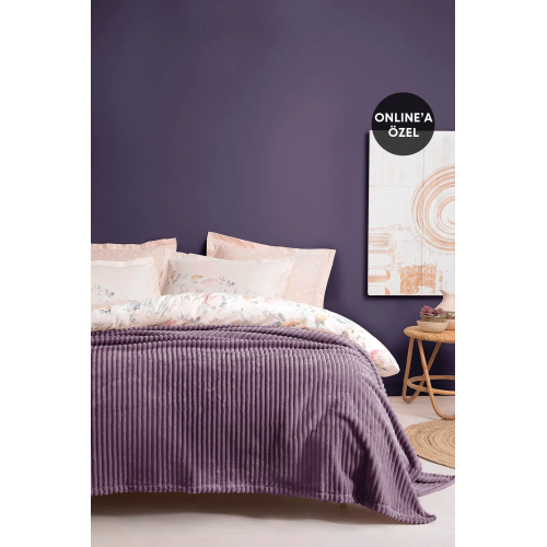 Holly Wellsoft Çift Kişilik Battaniye - Kül Moru