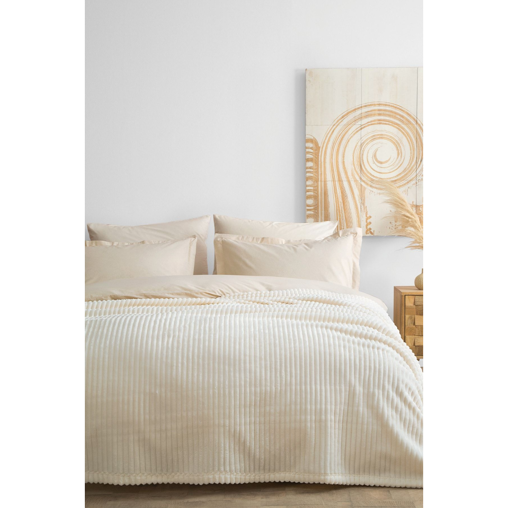 Holly Wellsoft Çift Kişilik Battaniye - Şampanya