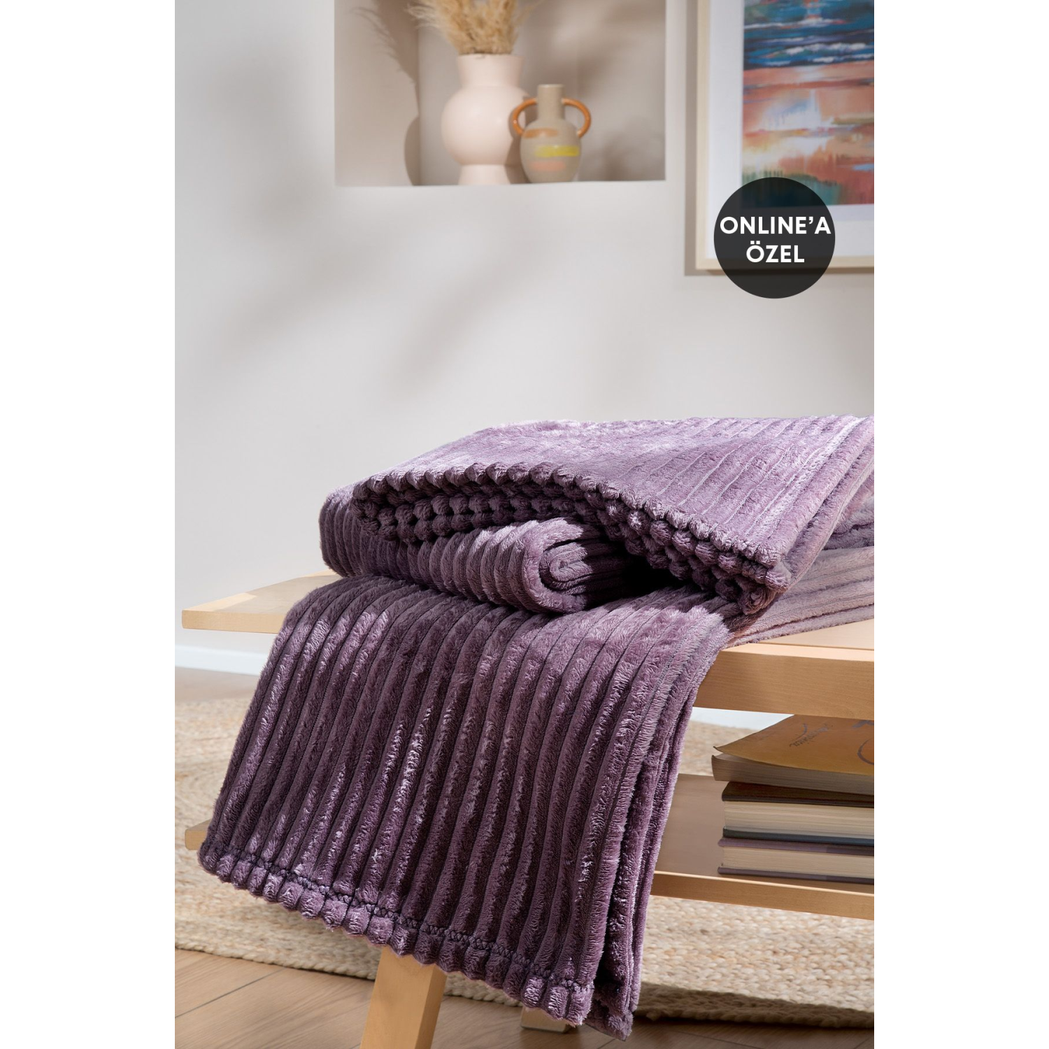 Holly Wellsoft Tv Battaniyesi 140x190 Cm - Kül Moru