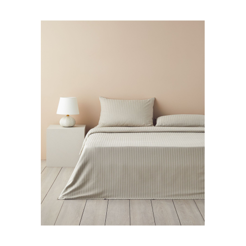 Crystal Ipeksi Twill King Size Nevresim Takımı 240x220 Cm Taş Rengi