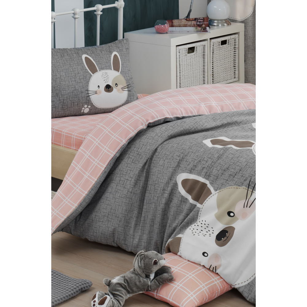 Kolay Ütülenir Nevresim Takımı Tek Kişilik Tavşancık A