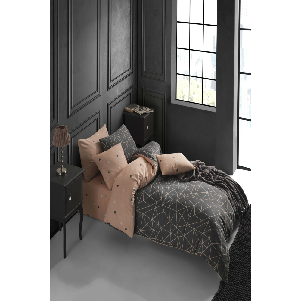 Siyah Pembe Space Tek Kişilik Nevresim Seti