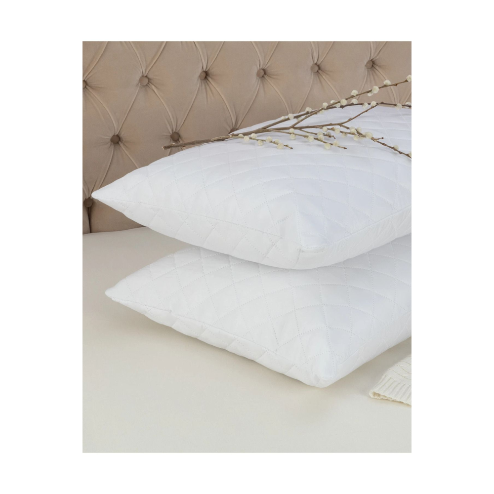 Raison 2 Li Kapitoneli Yastık Alezi - Beyaz - 50x70 Cm