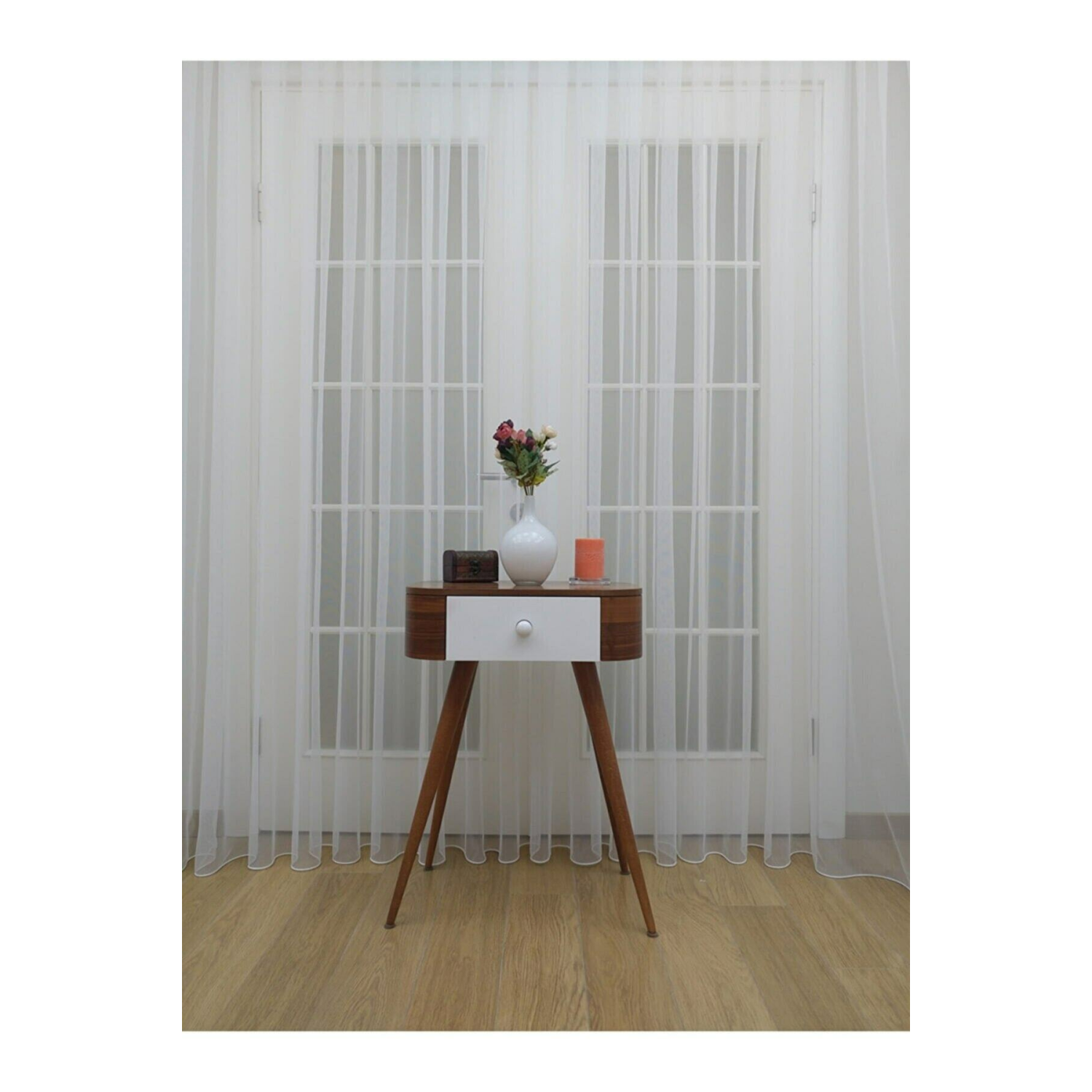 Grek Tül Perde Petek Zemin Ütü Sevmez Tüm Odalara Uygun Seyrek Pile 1/2