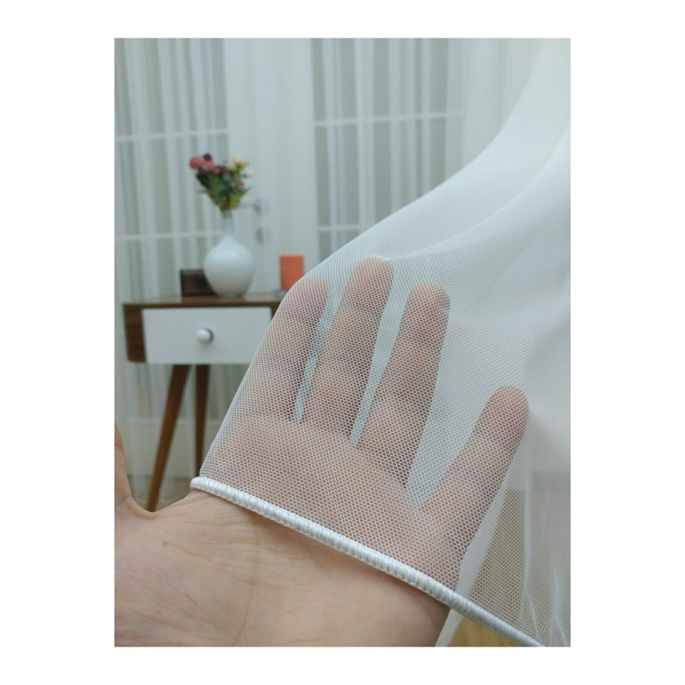 Grek Tül Perde Petek Zemin Ütü Sevmez Tüm Odalara Uygun Seyrek Pile 1/2