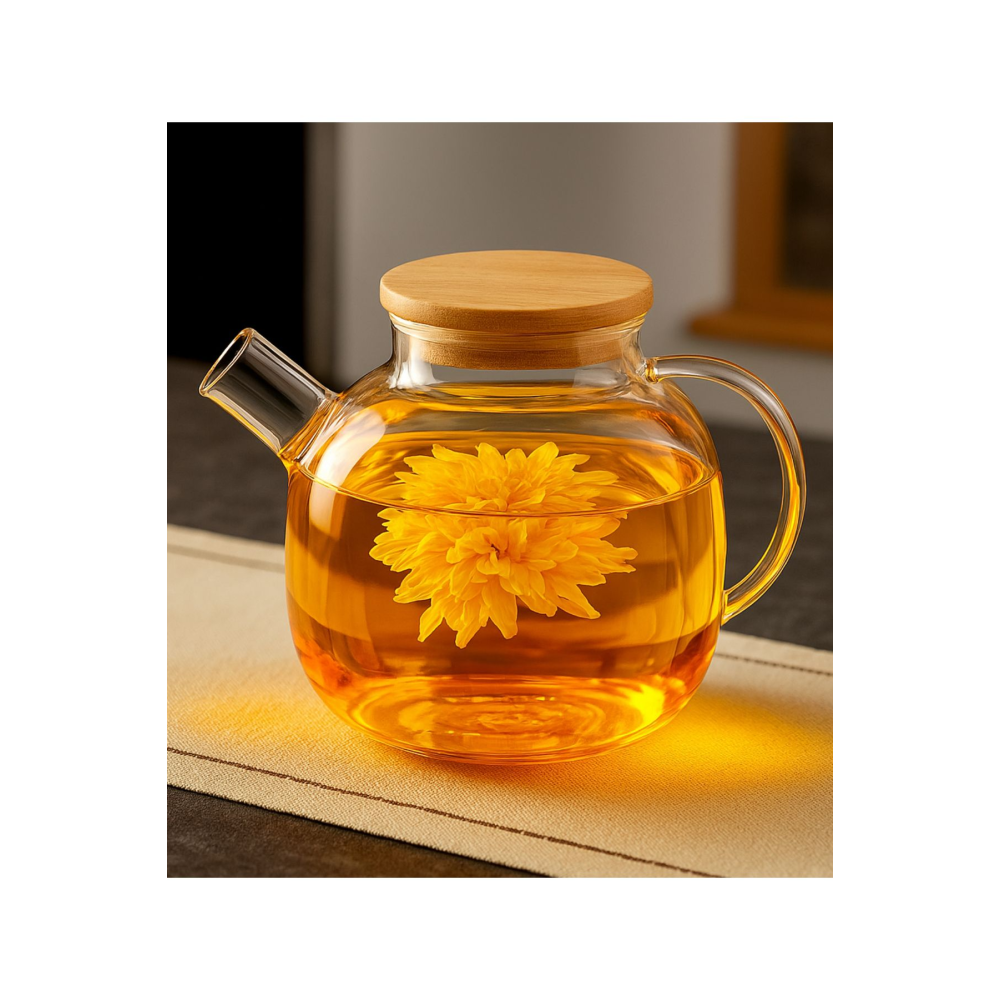 Isıya Dayanıklı 1000 ml Süzgeçli Cam Demlik Bitki Çayları , Borosilikat ,sürahi