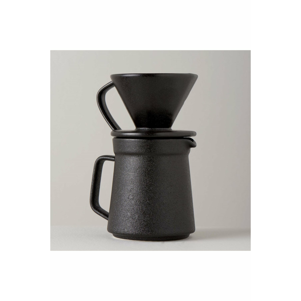 Grand Porselen V60 Kahve Demleme Seti Siyah