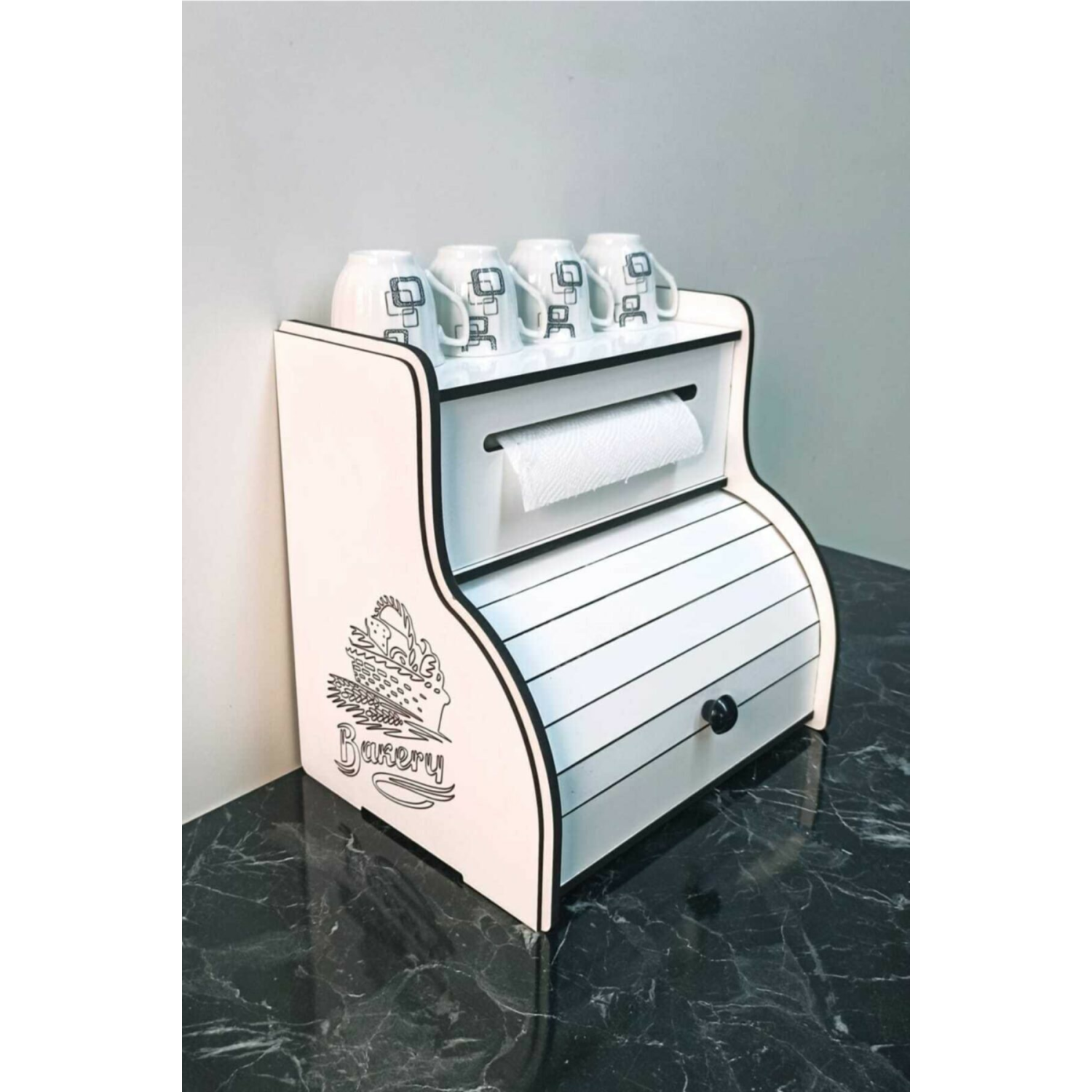 New Bread Box-yeni Ekmeklik, Havlu Peçetelik(saklama Gözlü), Baharatlık Rafı, Dekoratif Yazılı