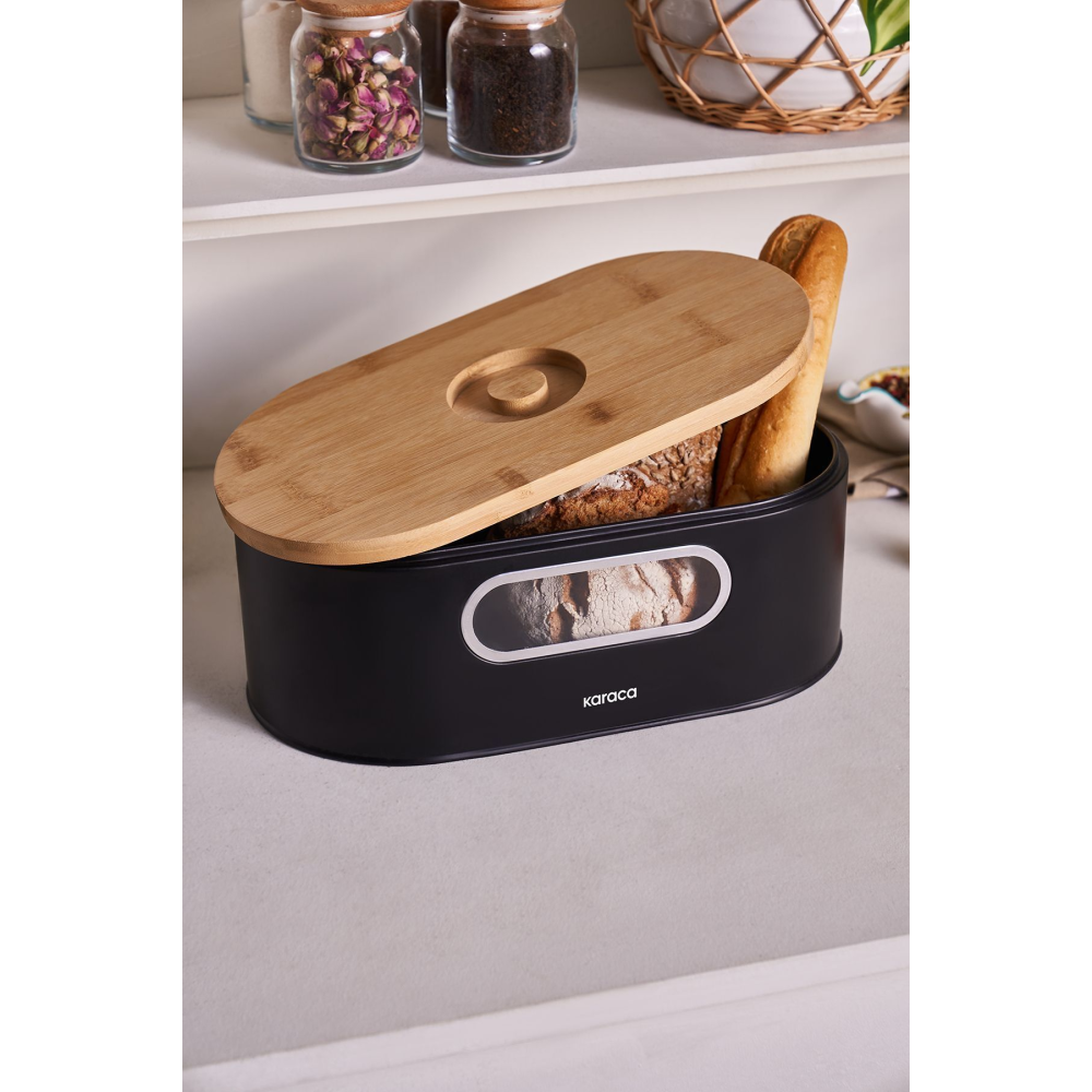 Stream 2in1 Ekmek Kutusu/kesme Tahtası Black