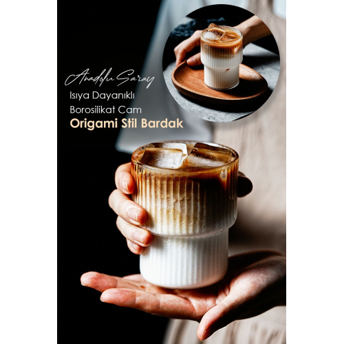 Isıya Dayanıklı Borosilikat Origami Stil Bardak | Kahve Ve Sunum Bardağı | Borosilikat Bardak