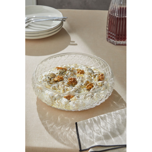 Selen Concept Kafes Model El Yapımı Büyük Boy Cam Salata Kasesi