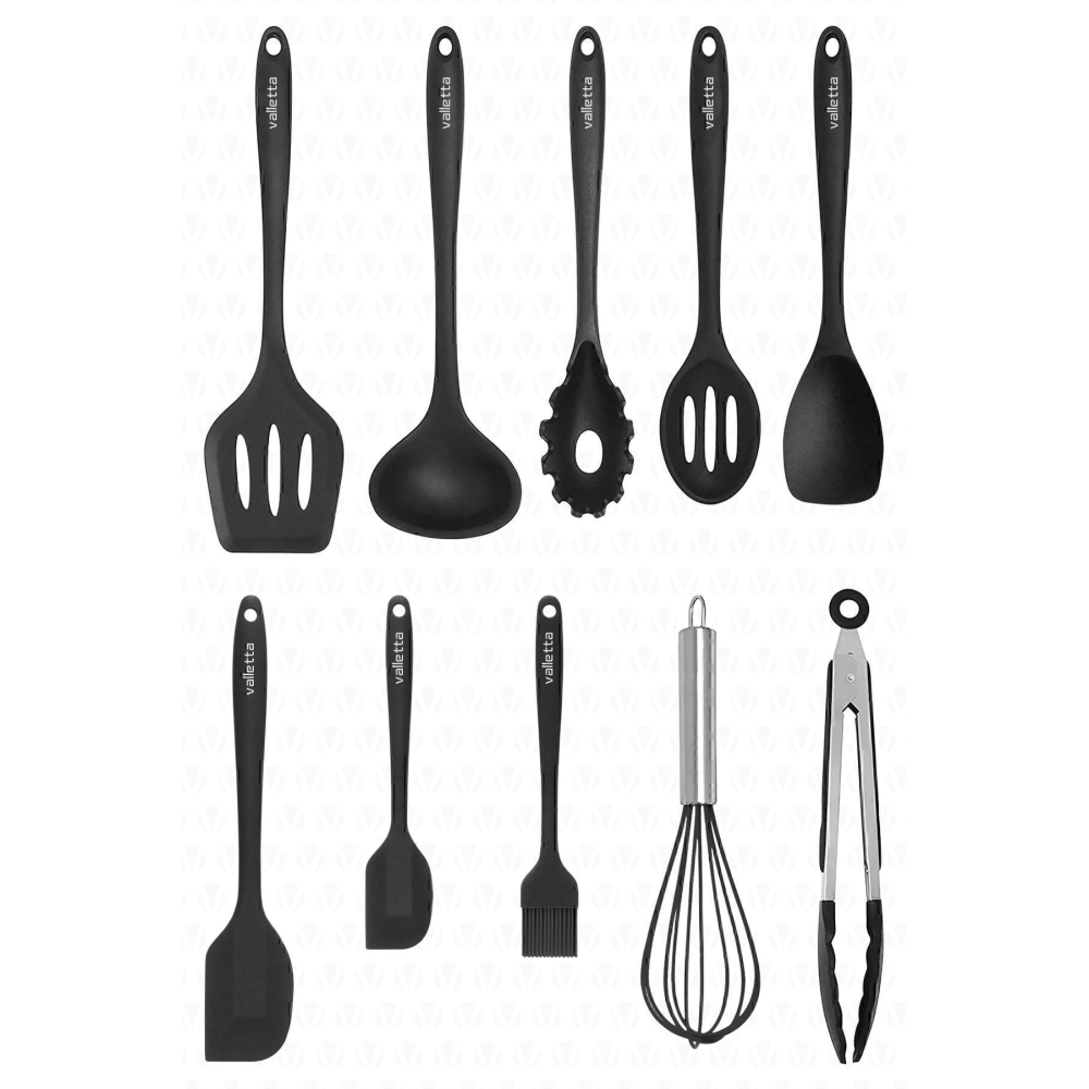 Salvatore 10 Parça Spatula Set Siyah