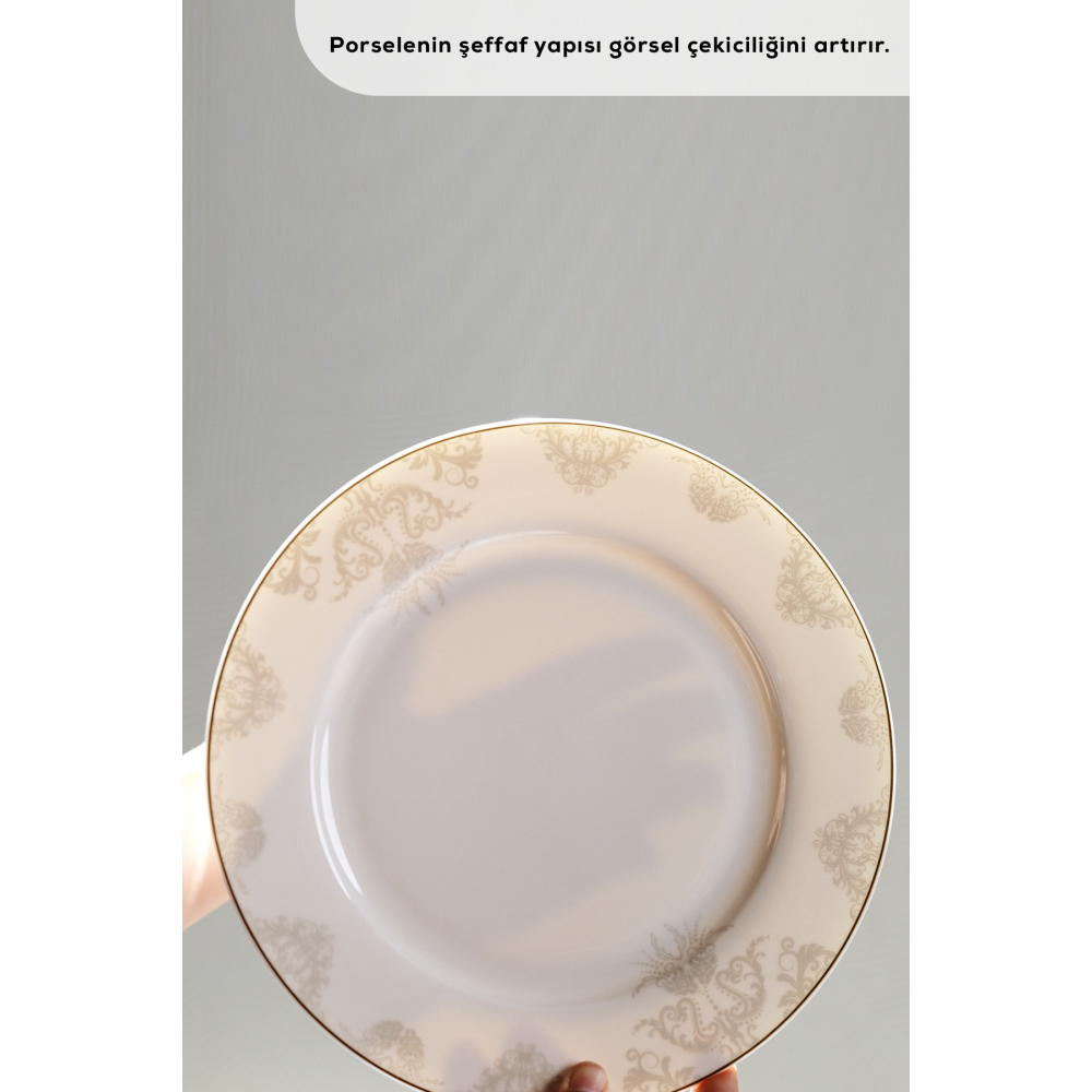 Siena Porselen 56 Parça 12 Kişilik Yemek Takımı Gold