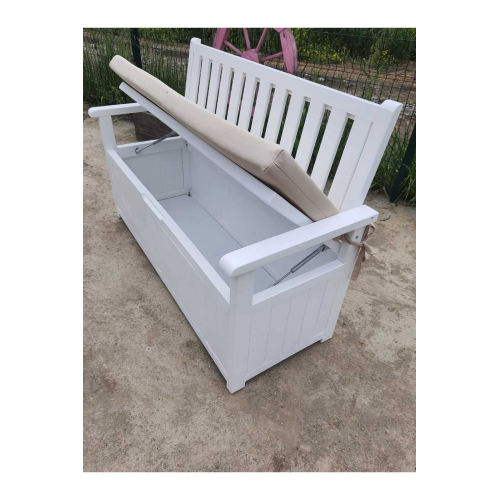 120*45*45h Şükran Dekor Beyaz Ahşap Bahçe Teras Ev Sandıklı Sedir Bank Depolama Sandığı