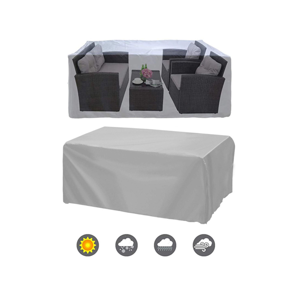 Bahçe Mobilya Brandası 260x160x80 Cm Masa Sandalye Koruma Örtüsü Kılıf Gri Su Geçirmez