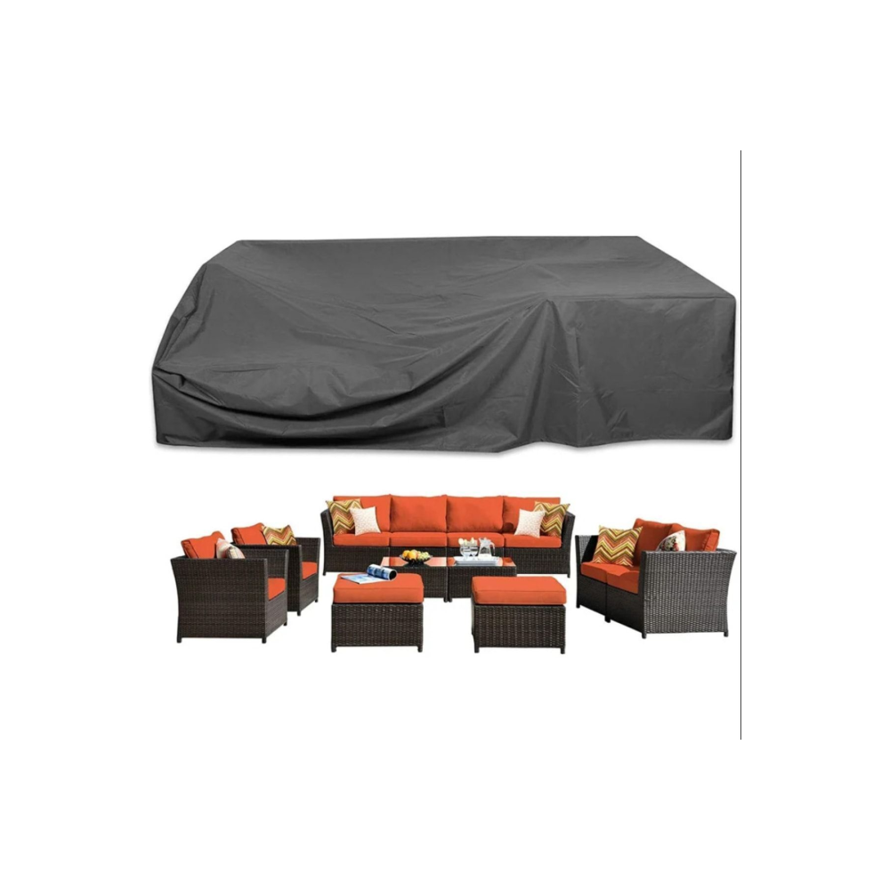 Siyah Bahçe Mobilyası Koltuk Masa Sandalye Koruyucu Örtü Branda 300x160x80