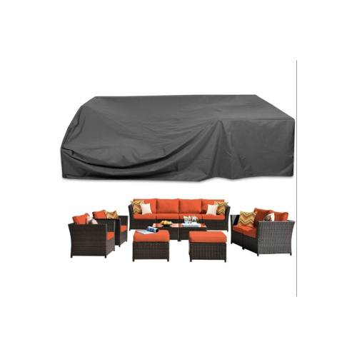 Siyah Bahçe Mobilyası Koltuk Masa Sandalye Koruyucu Örtü Branda 300x160x80
