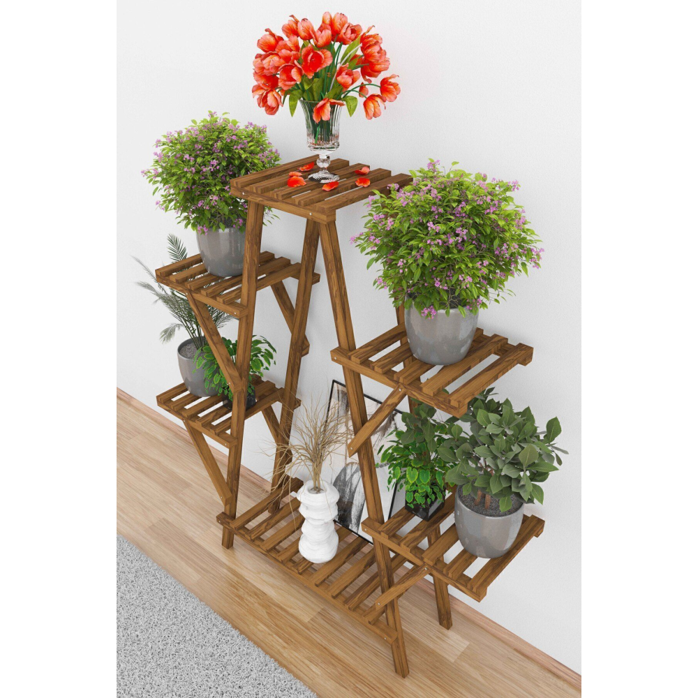 Marangoz Dede Ahşap Çiçeklik Saksılık Saksı Standı