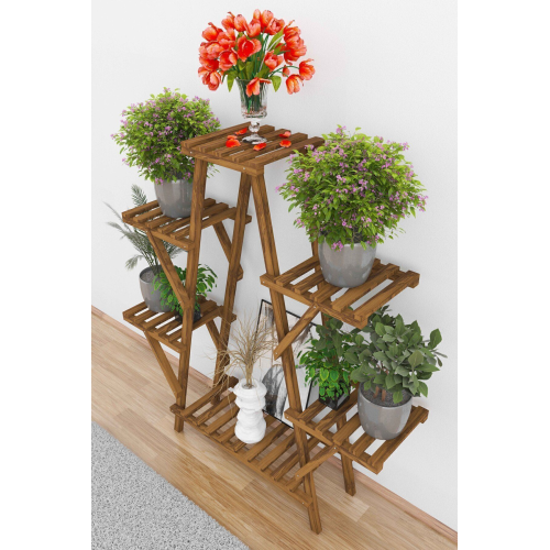 Marangoz Dede Ahşap Çiçeklik Saksılık Saksı Standı