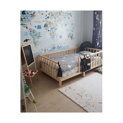 90*190 Doğal Ahşap Çocuk Yatağı