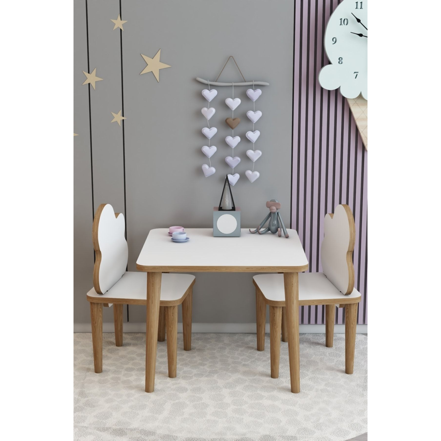 Yaz-sil Yüzey Ahşap Çocuk Masa Sandalye Takımı-çocuk Oyun Masası-aktivite Masası-çalışma Masası