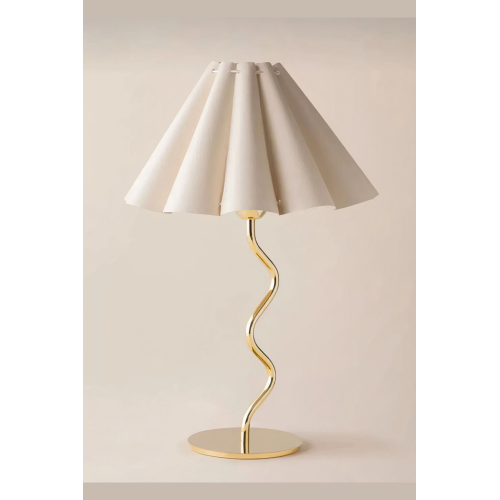 Zeus Model Şık Zarif Krem Kumaş Detay Şapkalı Yatak Odası Salon Abajur Masa Lambası