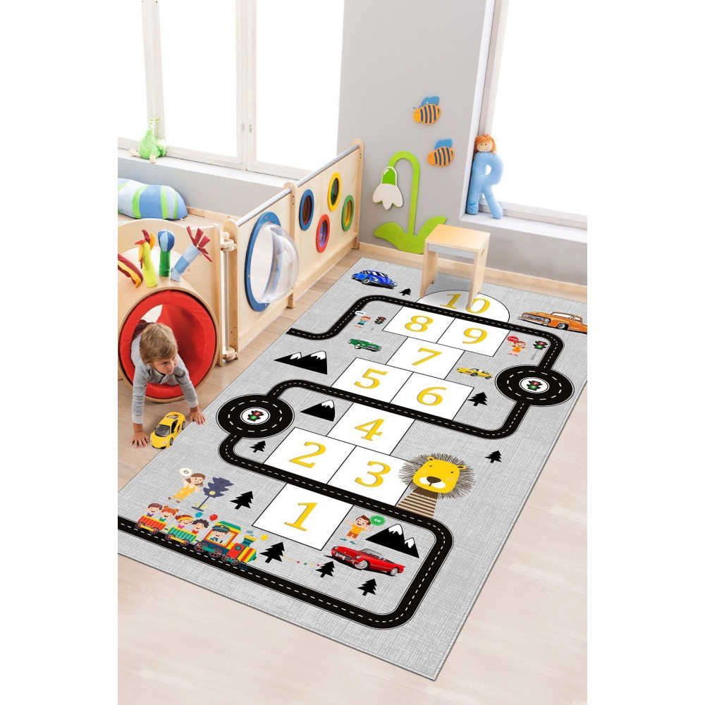 Oyun Halısı Makinede Yıkanabilir Kaymaz Taban Leke Tutmaz Antibakteriyel Çocuk Odası Halısı