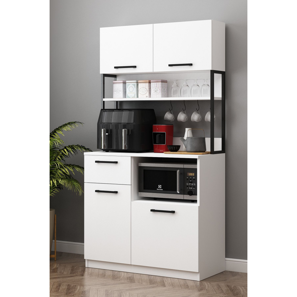 Ervin Çok Amaçlı E2 Beyaz Airfry Dolabı Kahve Köşesi