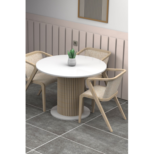 Antoryum Yuvarlak Mutfak Masası Yemek Masası Balkon Masası Ofis Mobilyası Ahşap