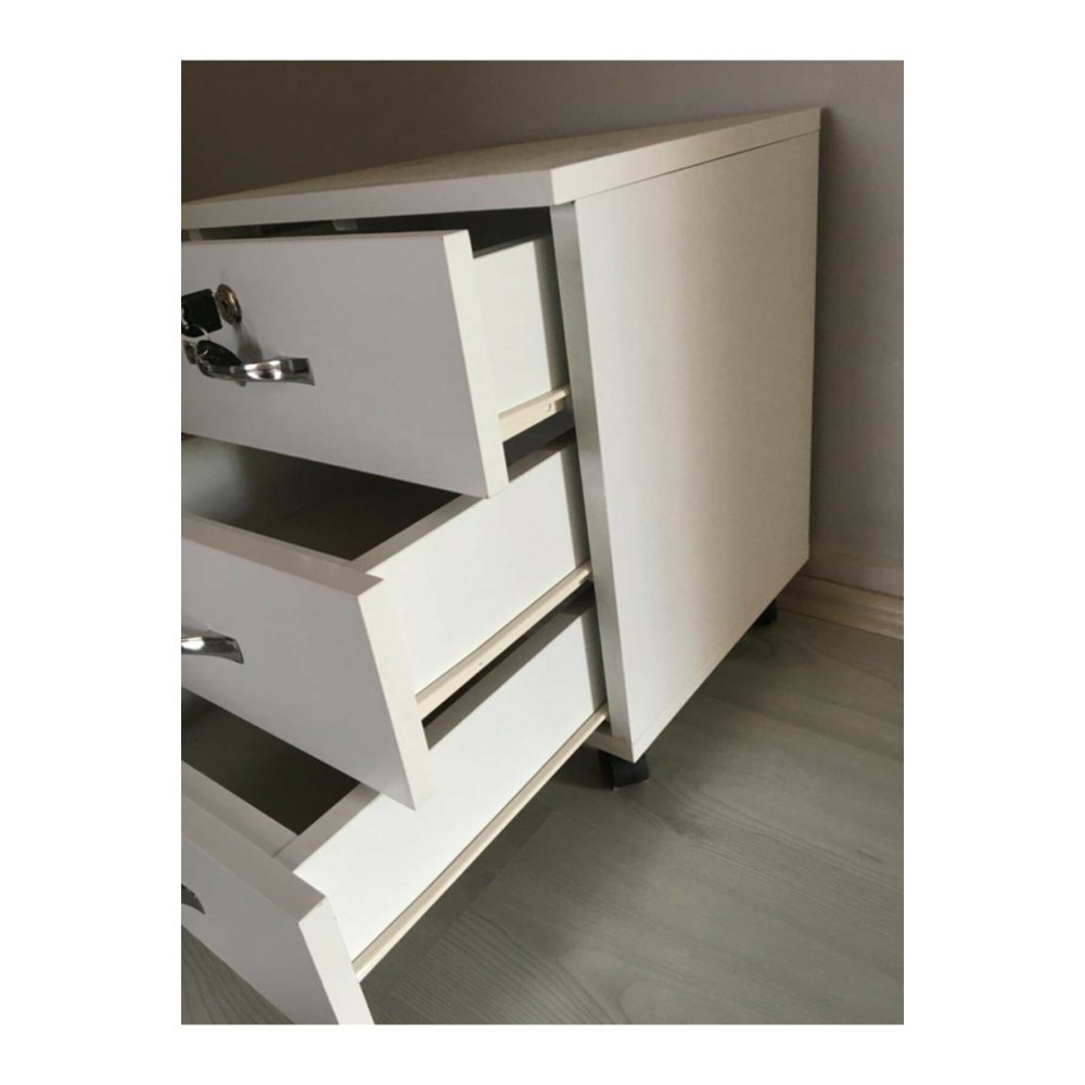 Boss 3 Çekmeceli Kilitli Masa Altı Tekerlekli Keson Komodin