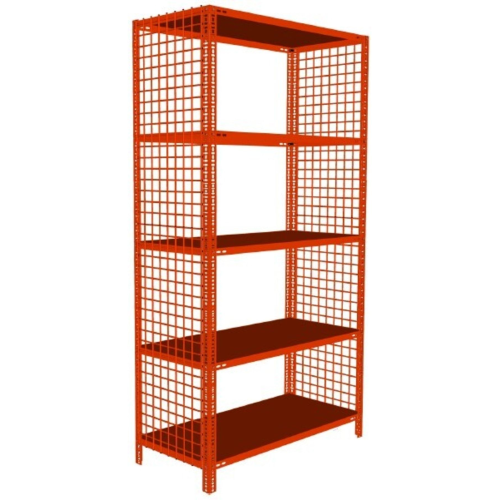 5 Katlı Turuncu 31x93-200 Cm Renkli Tel Kafes Çelik Raf. Dekoratif Raf