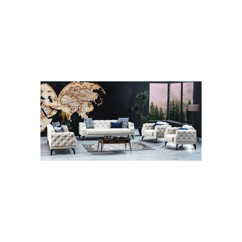 Argos Koltuk Takımı 3 + 3 + 1 + 1 ( Krem )