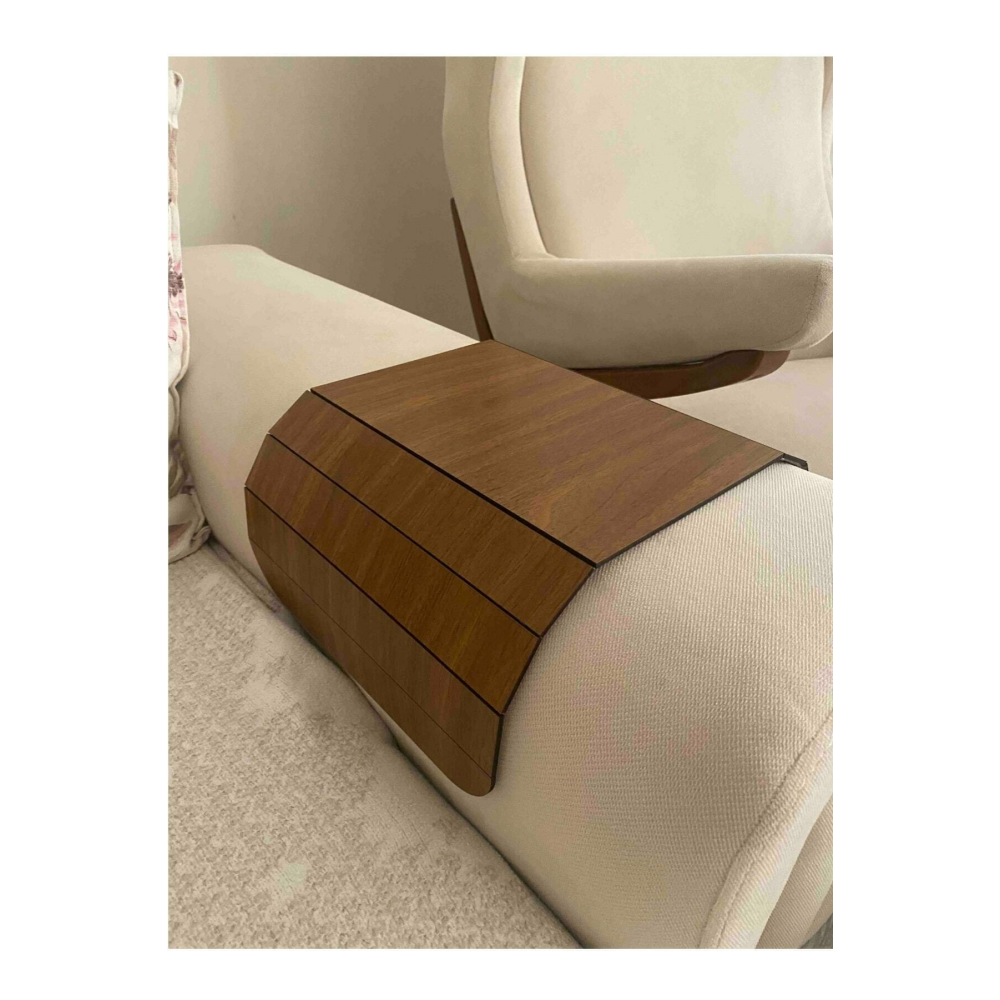 Koyu Kahve Koltuk Tepsisi Yan Sehpa Tesbih Cevizi 20x40 Cm Ortasabit 13,5 Cm Amerikan Servisi