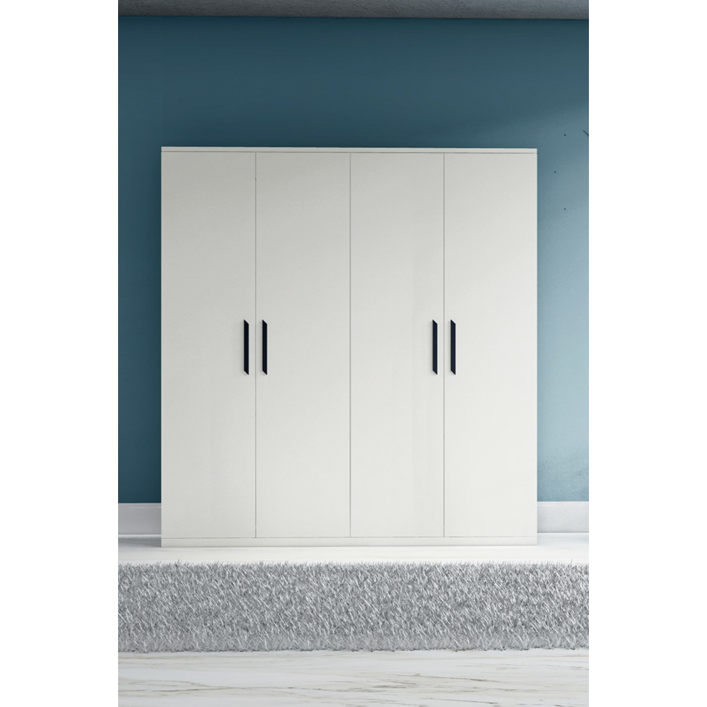 4 Kapılı Beyaz Gardrop Dolap Gm 050